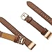 Simpeak Compatible for Fitbit Charge 2 Leather band, Genuine Leather Replacement Strap Band for Fit bit charge 2 Wristband Accessories for Fitbit Charge 2 Smart Watch,Dark brown Band/Rose gold Adaptor