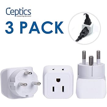 Denmark Travel Adapter Plug by Ceptics with Dual Usa Input - Power - Type K (3 Pack) - Ultra Compact - Safe Grounded Perfect for Cell Phones, Laptops, Camera Chargers and More (CT-20)