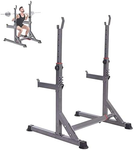 Squat Rack Home Bench Press Multifunctional Fitness Equipment Barbell for Weightlifting Bed Indoor Simple Parallel Bars Bracket,Gray