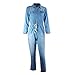 Elevin(TM) Women Cowboy Denim Casual Deep V-Neck Bandage Elastic Waist Jumpsuits