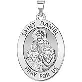 PicturesOnGold.com Saint Daniel OVAL Religious Medal - 2/3 X 3/4 Inch Size of Nickel, Sterling Silver