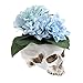 Skull planter , Resin Skull Head Flower Succulent Cactus Planter Pots , Small Object Containers Keys Sugar Candy Bowl, for Home Office Desk Decorations,Halloween Scene Statue Sculpture (White)
