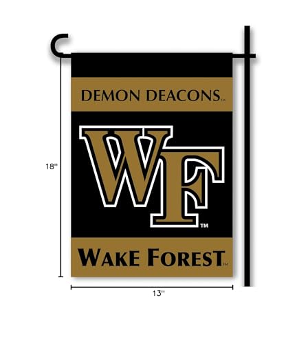 BSI NCAA Wake Forest Demon Deacons 2-Sided Garden Flag, Black & Gold, One Size