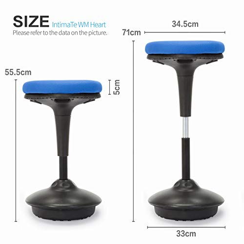 IntimaTe-WM-Heart-Sgabello-da-Banco-in-Piedi-Sgabello-ergonomico-da-Ufficio-Sedia-con-Altezza-Regolazione-360-Girevole-Semi-in-Piedi-perfezioni-con-Il-Tavolo-di-Sollevamento-Blu