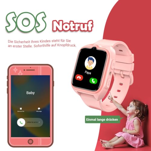 Blackview Children's Smart Watch, GPS, Can Insert SIM Card, Watch with 4G Video Calls, SOS Emergency Call, Phone Call, Voice Chat, SMS, School Mode, Pedometer, Children's Watch for Girls and Boys