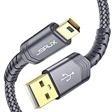 JSAUX Mini USB Cable[2-Pack 3.3ft+6.6ft] USB 2.0 Type A to Mini B Cable Male Charging Cord Compatible with GoPro Hero 3+, PS3 Controller, MP3 Players, Dash Cam, Digital Camera, GPS Receiver, PDAs etc