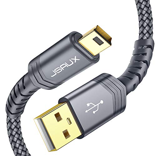 JSAUX Mini USB Cable[2-Pack 3.3ft+6.6ft] USB 2.0 Type A to Mini B Cable Male Charging Cord Compatible with GoPro Hero 3+, PS3 Controller, MP3 Players, Dash Cam, Digital Camera, GPS Receiver, PDAs etc