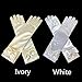 DreamHigh Kids Stretch Satin Long Finger Gloves for Flower Girl Children Party White