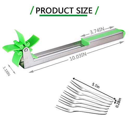 JSDOIN Stainless Steel Watermelon Slicer Cutter Knife with 6 piece Fruit Forks, Melon and Cantaloupe Fruit Slicer,Professional Restaurant Chefs - Easy Grip Kitchen Gadgets (Water melon Slicer)