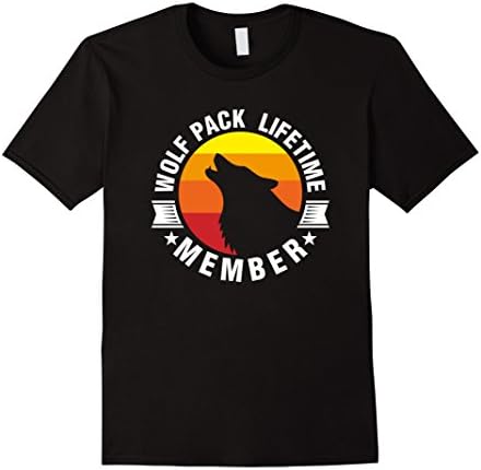 Men's Lifetime Wolf Pack Member Solo Or Family Howling T-shirt XL Black