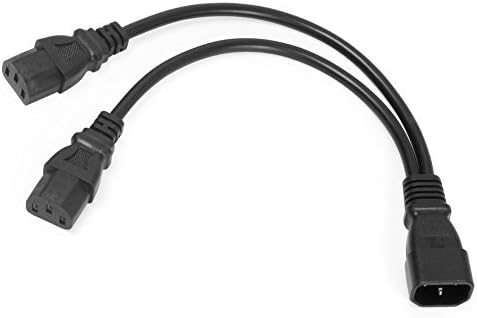 Mytlp Single C14 to Dual C13 Short Power Y Type Splitter Adapter Cable Cord, Black