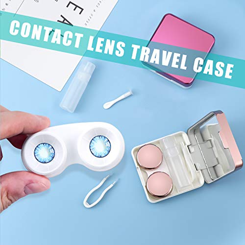 Meetory 8 Pack Contact Lens Travel Case, 2 Styles Portable Contact Lens Kit with Bottle, Tweezers, Container Holder for Travel & Home - FDA Approved - Thumbnail 3