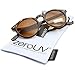 Vintage Inspired Small Round Circle Key Hole Retro P3 Sunglasses with Rivets (Tortoise)