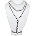Gem Stone King 48 Inch White Cultured Freshwater Pearl on Brown Leather Wrap Bracelet For Women/Necklace