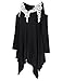 AMZ PLUS Women Crochet Lace Asymmetrical Cold Shoulder Plus Size Tunic Top