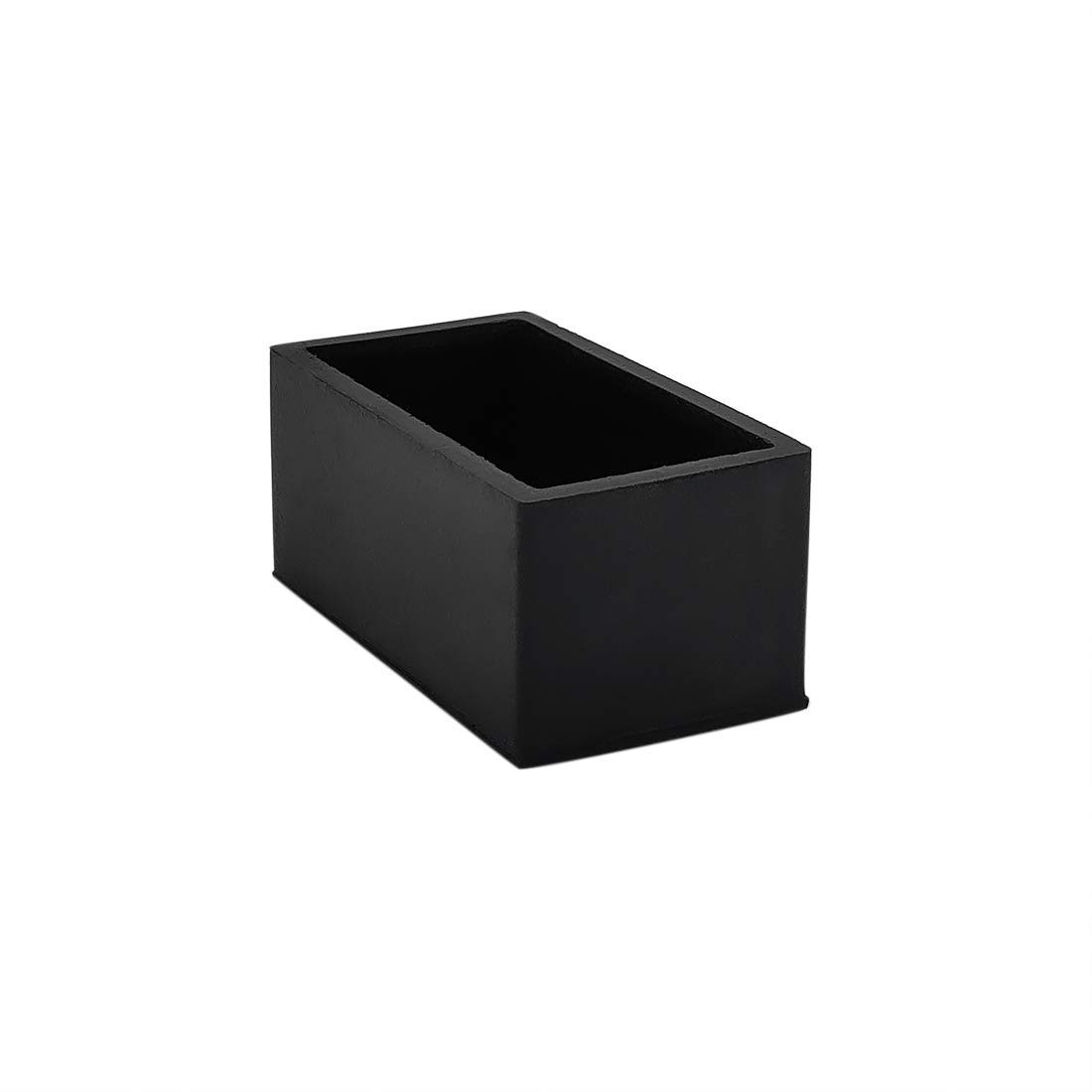 Flyshop 12PCS Chair Leg Tips Caps Black Thick Rubber Chair Leg Floor Protectors Rectangle Shaped Furniture Table Foot Covers 13/16" x 1-9/16" (20 x 40 mm)