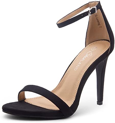 amazon black dress sandals Dream Pairs Women's Chunky High Heel Sandals Ankle Strap Open Toe Dress Shoes Chunk Black/suede Size 10