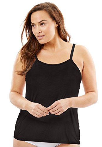Comfort Choice Women's Plus Size Comfort Choicea Modal Cami Black,30/32