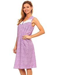 Floopi Womens Nightgown Sleepwear Cotton Pajamas - Womans Sleeveless Sleep Dress Nightshirt