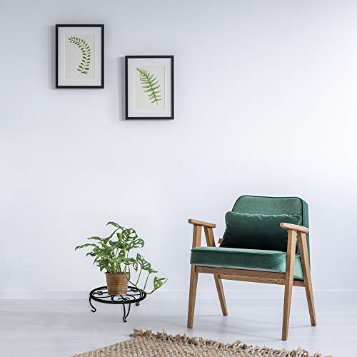 gbHome GH-6749B1 Iron Potted Plant Stand, Black, Powder Coated Rust Resistant Metal, Decorative Indoor \ Outdoor Flower Pot Holder Saucer, Short Rustproof Round Heavy Garden Planter Support Rack