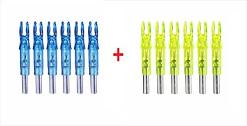 S Led Lighted Nocks for Arrows with 6.2mm Inside Diameter,12 Pack (Yellow+Blue)