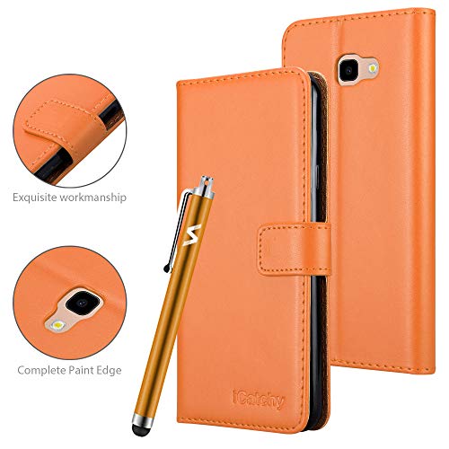 Va For Samsung Galaxy J4 Plus Phone Case Leather Magnetic Wallet Card Holder Flip Stand View Protective Cover For Galaxy J4 J4plus Orange Buy Online In Japan At Desertcart Jp Productid