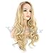 Vedar Beauty Long Curly Synthetic Lace Front Wig Light Brown Root Ombre Blonde Full Hair Wigs For Women(22Inches)