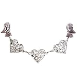Ever Cute Stylish Heart Chain Cardigan Sweater Clip Guard Versatile Filigree Cinch Shawl Cape Scarf Collar Clip Flexible Clothing Button Jewelry-Silver