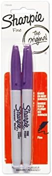 Sharpie Permanent Markers, Fine Point, Purple, 2-Pack (1765445)