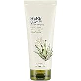 The Face Shop Herb Day 365 Master Blending Cleansing Foam Aloe &amp; Green Tea Face Cleanser - Moisturizing, Hydrating, Soothing Face Wash - Korean Skin Care Facial Cleanser - Suitable for All Skin Types