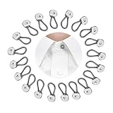 ABUFF Collar Extender, 20Pcs Button Collar Extender Pant Extender for Pregnancy Extenders for Shirt Dress Trouser Coat Collars Pants, Silver