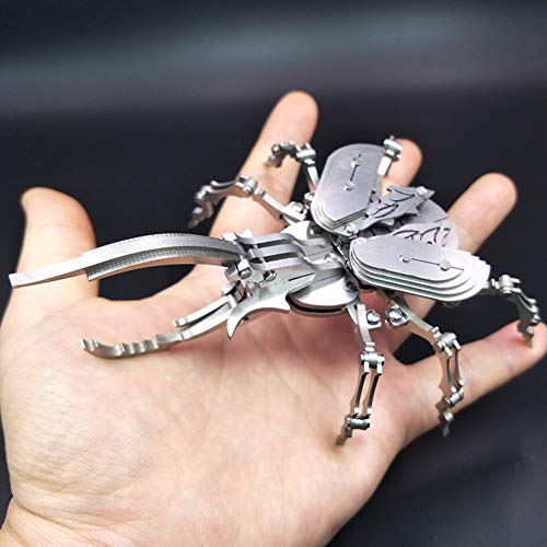 HXZB 3D Metal Stainless Steel Jigsaw Puzzle Kits DIY Assembly Insect Models Disassembly Removable Toys Beetle Model 3D Jigsaw Puzzle Gift