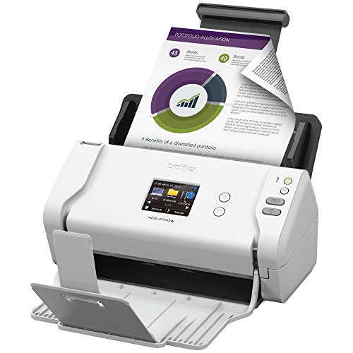 Brother Printer RADS2700W Certified Refurbished RADS2700W- (ADS-2700w) Wireless Space-Saving High-Speed Color Duplex Desktop Document Scanner, White
