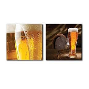 Canvas Wall Art Wine & Fruits Painting Artwork for Home Prints Framed - 12"x12" x 2 Panels