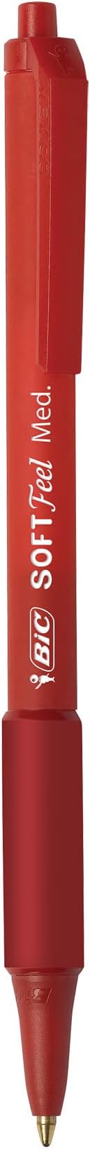 BIC Soft Feel Ballpoint Pens Medium Point 1.0 mm Red Box of 12 view 2