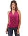 PattyBoutik Women Drape Wrap Elastic Hem Tank Top (Rose Medium)