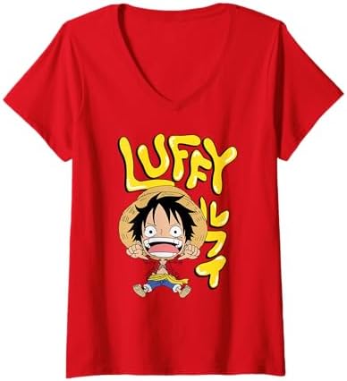 Amazon.com: Womens One Piece Anime Luffy Chibi with Bubble Letters