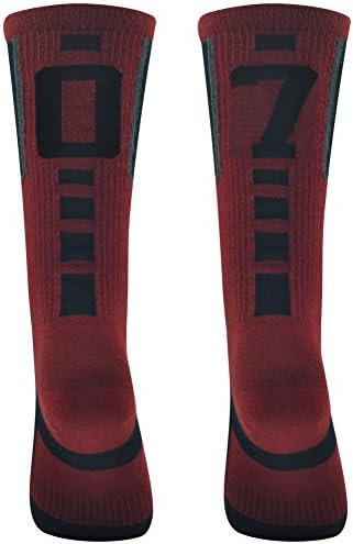 Soccer Team Sports Socks,Comifun Youth Teens Boys Girls School Soccer Football Team Sports Atheltic Knee High Cushioned Socks 07 70 Team Number,13-17 Ages