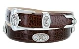BC3109 - Men's Italian Calfskin Designer Dress Belt with Golf Conchos