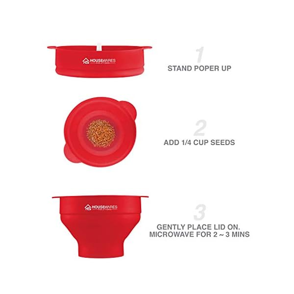 Collapsible-Silicone-Microwave-Hot-Air-Popcorn-Popper-Bowl-with-Lid-and-Handles-Red Collapsible Silicone Microwave Hot Air Popcorn Popper Bowl With Lid and Handles (Red)