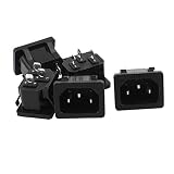 uxcell 5Pcs AC 250V 10A 3 Terminals Snap in Inlet Power Male Socket Adapter