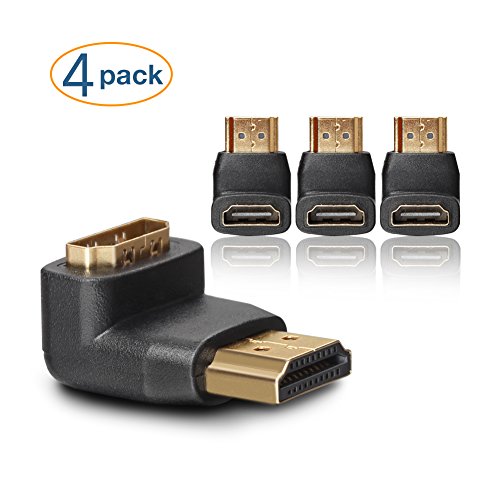 DIZA100 HDMI 90 Degree Male to Female Right Angle Adapters 4Pcs