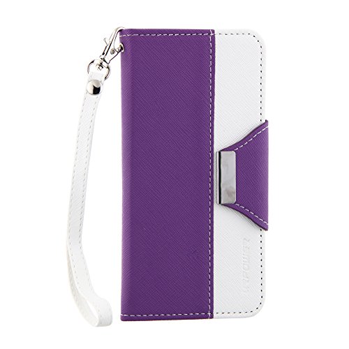 Gdealer 4.7 Inch Wallet Carrying Mobile Stand Case and Cover for Iphone 6, 4.7-inch with Internal Storage Pockets - Provide Maximum Protection for Your Iphone 6 - Screen Protector + Stylus Pen + Cleaning Cloth + Application Card(purple)
