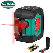 Nivel Láser, HYCHIKA 15 Metro Nivel Láser Autonivelante Cruzado con Doble Láser Módulo (Líneas Simples y Dobles), 2 Líneas Horizontal/Vertical, 360° Rotación con Soporte Magnético, Bolsa