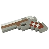 Foam Gun Toy Weapon, Pixelated Miner Gray Pistol, 10 inch, EnderToys