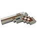 Foam Gun Toy Weapon, Pixelated Miner Gray Pistol, 10 inch, EnderToys