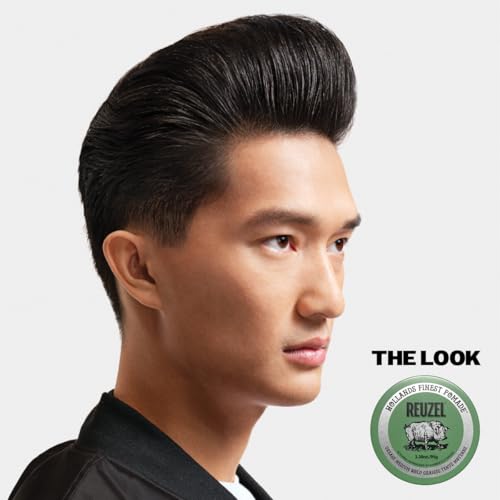 REUZEL Green Grease Pomade, Medium All Day Hold, Oil-Based Styling Wax, Medium Shine, Easy To Wash Out, For All Hair Types