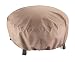 SunPatio Outdoor Fire Pit Cover, Round Fire Bowl Cover, Kettle Ottoman Cover, 32"Dia x 14"H, Water Resistant, Lightweight Furniture Cover with Adjustable Drawstring, Neutral Taupe