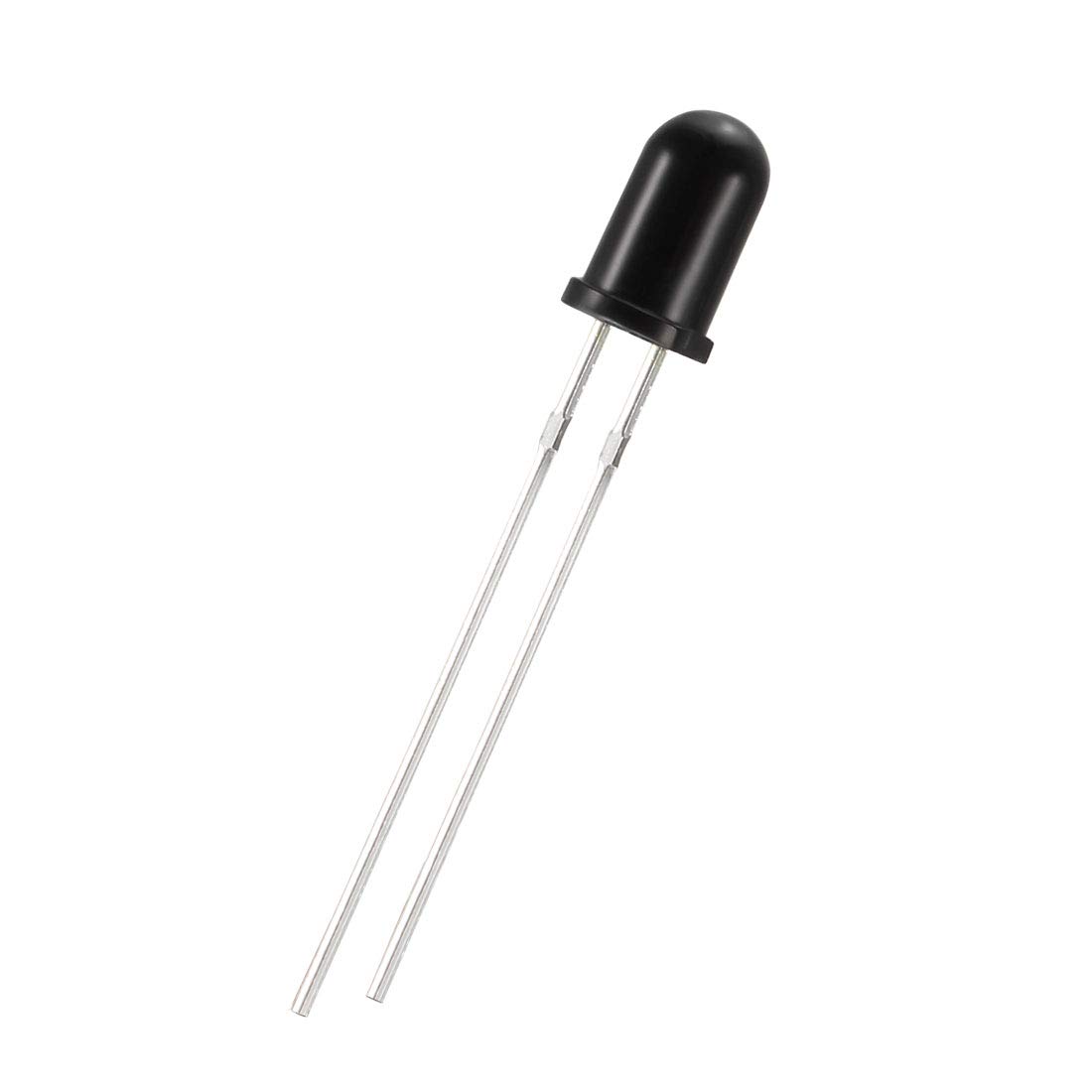 sourcing map 100pcs Photosensitive Diode Photodiodes Light Sensitive Sensors,5mm Black Round Head Receiver Diode
