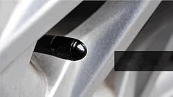 GODESON Black Car Tire Valve Stems Cap Bullet Style